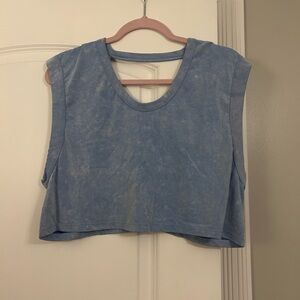 Free People Movement Blue Short Sleeve Shirt M/L